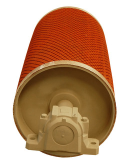 Schaufelrad-Bandtrommel mit Miniraute rot, Ø 532 x 1150mm Rl